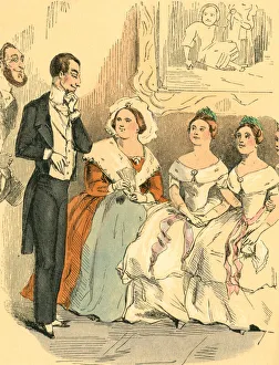 Slimy-looking Victorian man ogling a selection of ladies Slimy-looking Victorian man ogling a selection of ladies