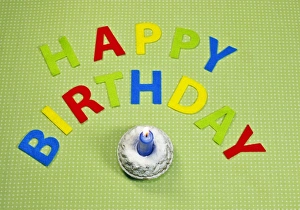 Small birthday cake and the words Happy Birthday Small birthday cake and the words Happy Birthday