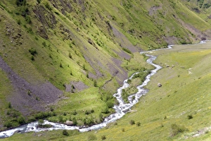 Sno River in Sno Valley, between Sno and Jutta, near Stepantsminda, Kasbegi region Sno River in Sno Valley, between Sno and Jutta, near Stepantsminda, Kasbegi region