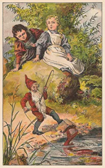 Snow White and Rose Red, lithograph, published c. 1895 Snow White and Rose Red, lithograph, published c. 1895