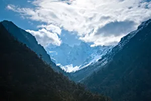Snowy mountain landscape in Sikkim, India Snowy mountain landscape in Sikkim, India