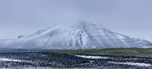 Snowy mountain on the road 901, Northeastern Region, Iceland Snowy mountain on the road 901, Northeastern Region, Iceland