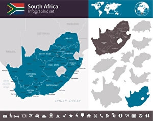 South Africa - Infographic map - illustration South Africa - Infographic map - illustration
