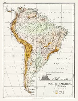 Uruguay Gallery: South America Physical map 1897