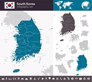 Maps Collection: South Korea - Infographic map - illustration