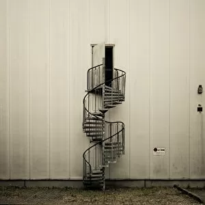 Spiral Stair Abstracts Gallery: Spiral staircase with open door