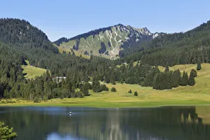 Spitzingsee Lake with Mt Bodenschneid, Mangfall mountains, Upper Bavaria, Bavaria, Germany Spitzingsee Lake with Mt Bodenschneid, Mangfall mountains, Upper Bavaria, Bavaria, Germany
