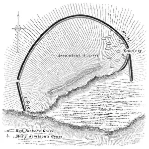 Squier Map of Eaton Site Seneca Fort near Buffalo in Erie County, New York, USA Squier Map of Eaton Site Seneca Fort near Buffalo in Erie County, New York, USA