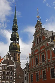 St. Peters Church And The House Of The Brotherhood Of Blackheads In The Old Town Of Riga St. Peters Church And The House Of The Brotherhood Of Blackheads In The Old Town Of Riga