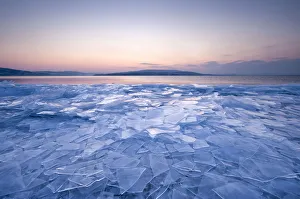 Stacked sheets of ice on the shore of the island of Reichenau, Lake Constance Stacked sheets of ice on the shore of the island of Reichenau, Lake Constance
