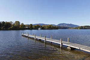 Staffelsee Lake, jetty in Seehausen, Blaues Land region, Upper Bavaria, Bavaria, Germany Staffelsee Lake, jetty in Seehausen, Blaues Land region, Upper Bavaria, Bavaria, Germany