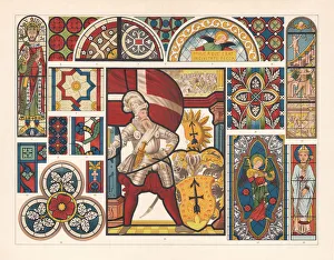 Stained glass, lithograph, published in 1897 Stained glass, lithograph, published in 1897
