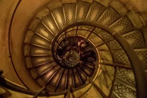 Staircase with spiral shape in the city of Paris Staircase with spiral shape in the city of Paris