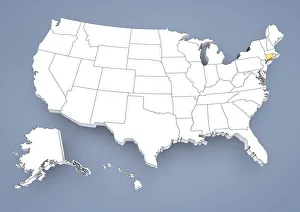 State of New York, NY, highlighted on a contour map of USA, United States of America State of New York, NY, highlighted on a contour map of USA, United States of America