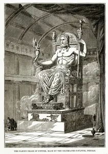 Statue of Jupiter by the Scupltor Phidias Engraving Statue of Jupiter by the Scupltor Phidias Engraving