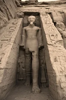 Statue of Rameses II outside the Hathor Temple of Queen Nefertari Statue of Rameses II outside the Hathor Temple of Queen Nefertari
