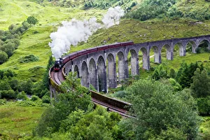 Steam Train on Glenfinnan Viaduct, Scotland