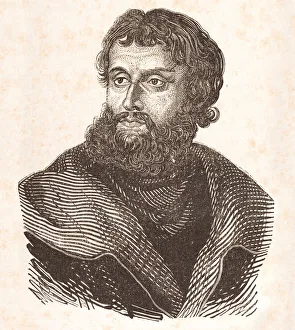 Steel engraving german painter Lucas Cranach the Elder 1842 Steel engraving german painter Lucas Cranach the Elder 1842