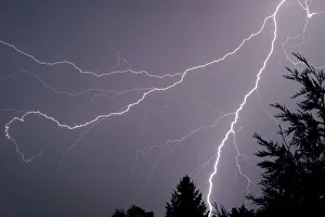 Stormy sky with lightning, thunderstorm, Rhein-Main region, Hesse, Germany Stormy sky with lightning, thunderstorm, Rhein-Main region, Hesse, Germany