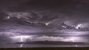Strong double lightning over Nebraska. USA Strong double lightning over Nebraska. USA