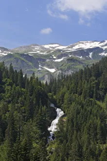 Stueberfall waterfall, Nenzinger Himmel, Gamperdonatal valley, community of Nenzing Stueberfall waterfall, Nenzinger Himmel, Gamperdonatal valley, community of Nenzing