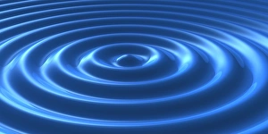 Stylized blue water rings, 3D illustration Stylized blue water rings, 3D illustration