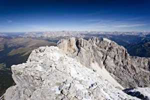 Summit of Cima Vezzena Mountain in the Pala Group, overlooking the Dolomites with Summit of Cima Vezzena Mountain in the Pala Group, overlooking the Dolomites with