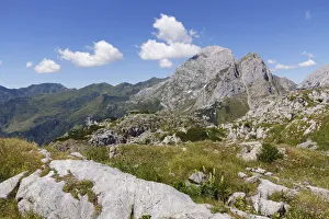 Summit plateau of Kleiner Pal Mountain, view towards Cellon Mountain, Carnic Alps Summit plateau of Kleiner Pal Mountain, view towards Cellon Mountain, Carnic Alps