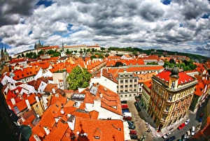 Sunny Prague, Czech Republic cityscape before storm Sunny Prague, Czech Republic cityscape before storm