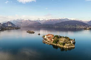 Drone Point Of View Gallery: Sunset over Borromeean islands, Lake Maggiore, Italy