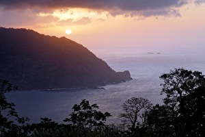 Sunset at Flagstaff Hill lookout, Man OWar Bay, Charlotteville, Tobago Sunset at Flagstaff Hill lookout, Man OWar Bay, Charlotteville, Tobago