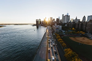 Sunset in Manhattan downtown, New York City, USA Sunset in Manhattan downtown, New York City, USA