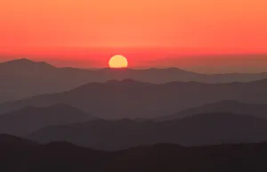Sunset in mountains at Clingmans Dome, Great Smoky Mountain National Park, Tennessee, USA Sunset in mountains at Clingmans Dome, Great Smoky Mountain National Park, Tennessee, USA