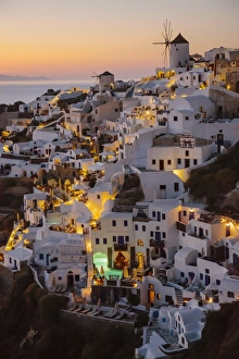 Sunset in Oia village, Santorini, Cyclades, Greece Sunset in Oia village, Santorini, Cyclades, Greece