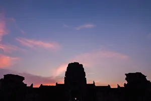 Sunset and silhouette of Angkor Wat Temple Sunset and silhouette of Angkor Wat Temple