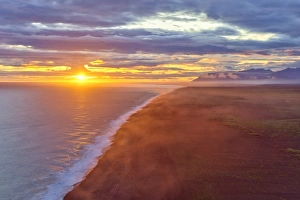 Sunset on the south coast, Dyrholaey, Vik i Myrdal, Southern Region, Iceland Sunset on the south coast, Dyrholaey, Vik i Myrdal, Southern Region, Iceland