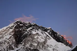 Sunset over the Summit of Nuptse mountain Sunset over the Summit of Nuptse mountain