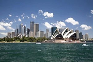 Sydney Opera House in Sydney Harbor with downtown skyline, Sydney, New South Wales Sydney Opera House in Sydney Harbor with downtown skyline, Sydney, New South Wales