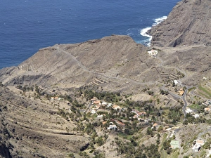 Taguluche, view from the Mirador Ermita del Santo in Arure, Valle Gran Rey, La Gomera Taguluche, view from the Mirador Ermita del Santo in Arure, Valle Gran Rey, La Gomera