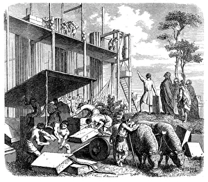 Temple construction on the Aventine in Ancient Rome Temple construction on the Aventine in Ancient Rome