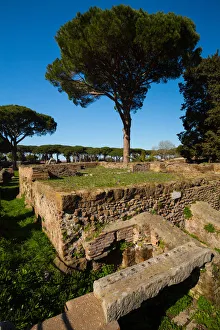 TheA viewpoint over the ruins of the Ancient Roman harbour city of Ostia Antica in Rome TheA viewpoint over the ruins of the Ancient Roman harbour city of Ostia Antica in Rome