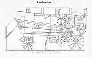 <b class=qtipBold><figcaption>Thresher machine engraving 1895</figcaption></b><br>Meyers Konversations-Lexikon. Ein Nachschlagewerk des allgemeinen Wissens, 5th edition 17 volumes Bibliographisches Institut - Leipzig 1895-1897<br><em>© This content is subject to copyright.</em> Thresher machine engraving 1895