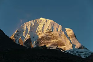 Himalaya Gallery: Tibetan Buddhism, snow-capped sacred Mount Kailash, or Gang Rinpoche, pilgrims trail, Kora, Ngari