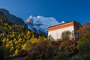 The Tibetan Monastery in Yading Nature Reserver The Tibetan Monastery in Yading Nature Reserver