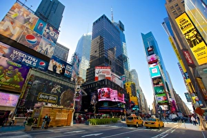 Times Square in the morning, Manhattan, New York Times Square in the morning, Manhattan, New York