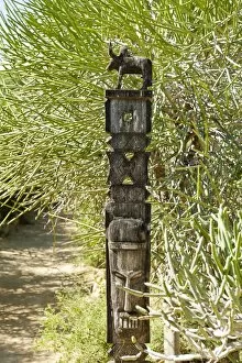 Toliara Collection: Totem carved from wood, arboretum of Tulear or Toliara, Madagascar