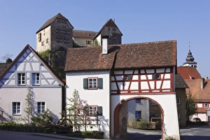 Town gate and castle, Hiltpoltstein, Little Switzerland, Upper Franconia, Franconia Town gate and castle, Hiltpoltstein, Little Switzerland, Upper Franconia, Franconia