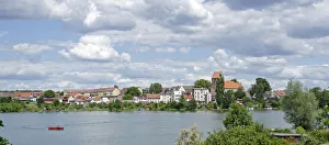 Townscape, Stadtsee lake, Lychen, Uckermark district, Brandenburg, Germany Townscape, Stadtsee lake, Lychen, Uckermark district, Brandenburg, Germany