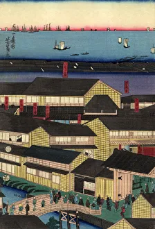 Traditional Japanese Woodblock Yokohama Bay Traditional Japanese Woodblock Yokohama Bay
