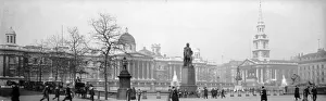 <b class=qtipBold><figcaption>Trafalgar Square</figcaption></b><br>1908: The National Gallery and the Church of St-Martin-in-the-Fields on Trafalgar Square in London. (Photo by Alfred Hind Robinson/A H Robinson/Getty Images) Trafalgar Square